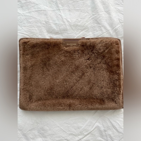 Balenciaga Shearling Bazar Pouch - Picture 2 of 11